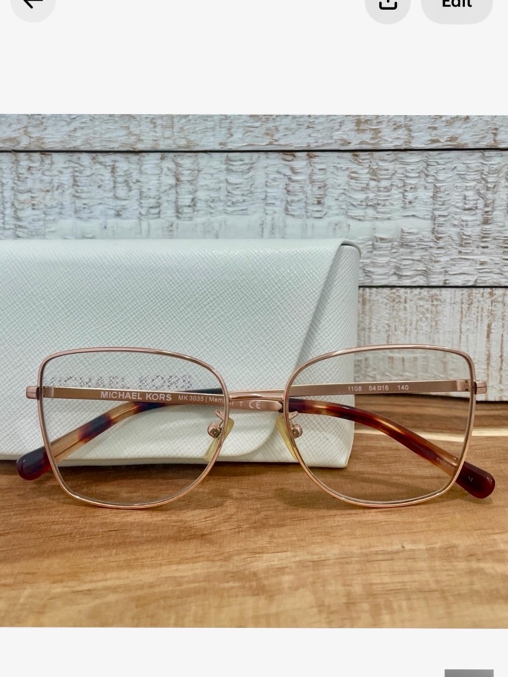 MICHAEL KORS Memphis MK3035 Rose Gold Tortoise Butterfly Wire FRAMES 54-16-140